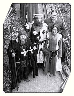 Bild: Marcus von Dudenhofen, Stephan von Ibelin, Mara die Feuermacherin und Marcus von Frankenthal