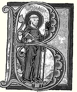 Bild: Bernhard von Clairvaux - Darstellung aus einem hochmittelalterlichen Manuskript