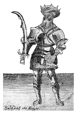 Bild: Saladin in einer Darstellung aus einer mitteleuropäischen Handschrift  des 15. Jahrhunderts